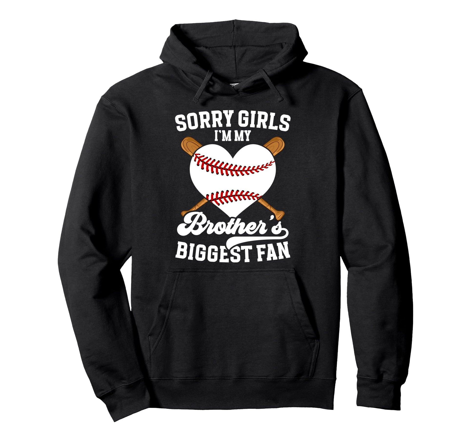 Brothers Biggest Fan Baseball Sister Hoodie - Streetwear Style for Adults - T-Shirt, Sweatshirt, Hoodie