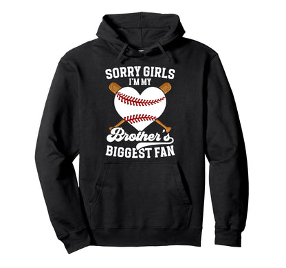 Brothers Biggest Fan Baseball Sister Hoodie - Streetwear Style for Adults - T-Shirt, Sweatshirt, Hoodie