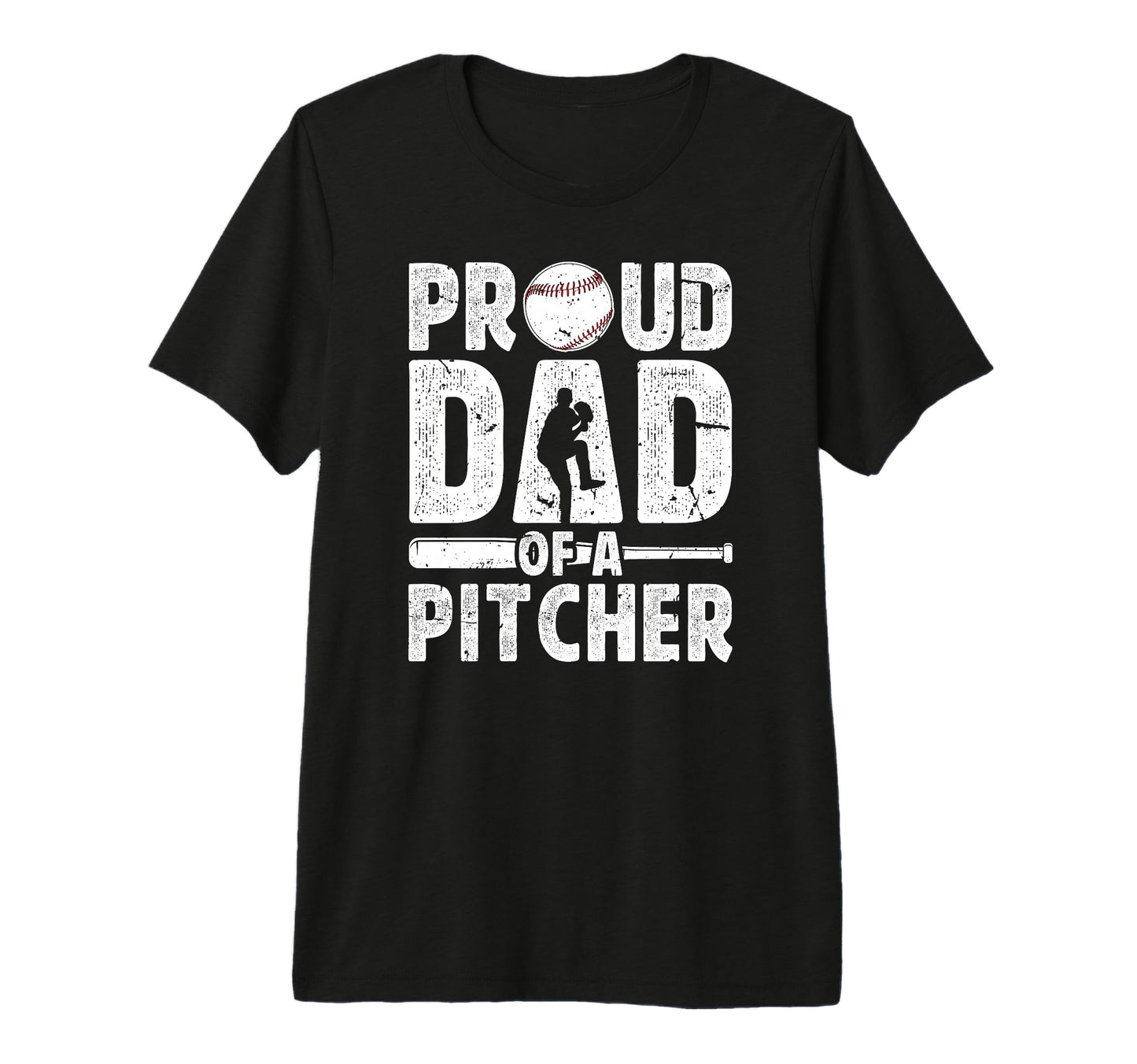 Mens Proud Dad Baseball Pitcher Dad T-Shirt - Minimalist Print Unisex - T-Shirt, Sweatshirt, Hoodie