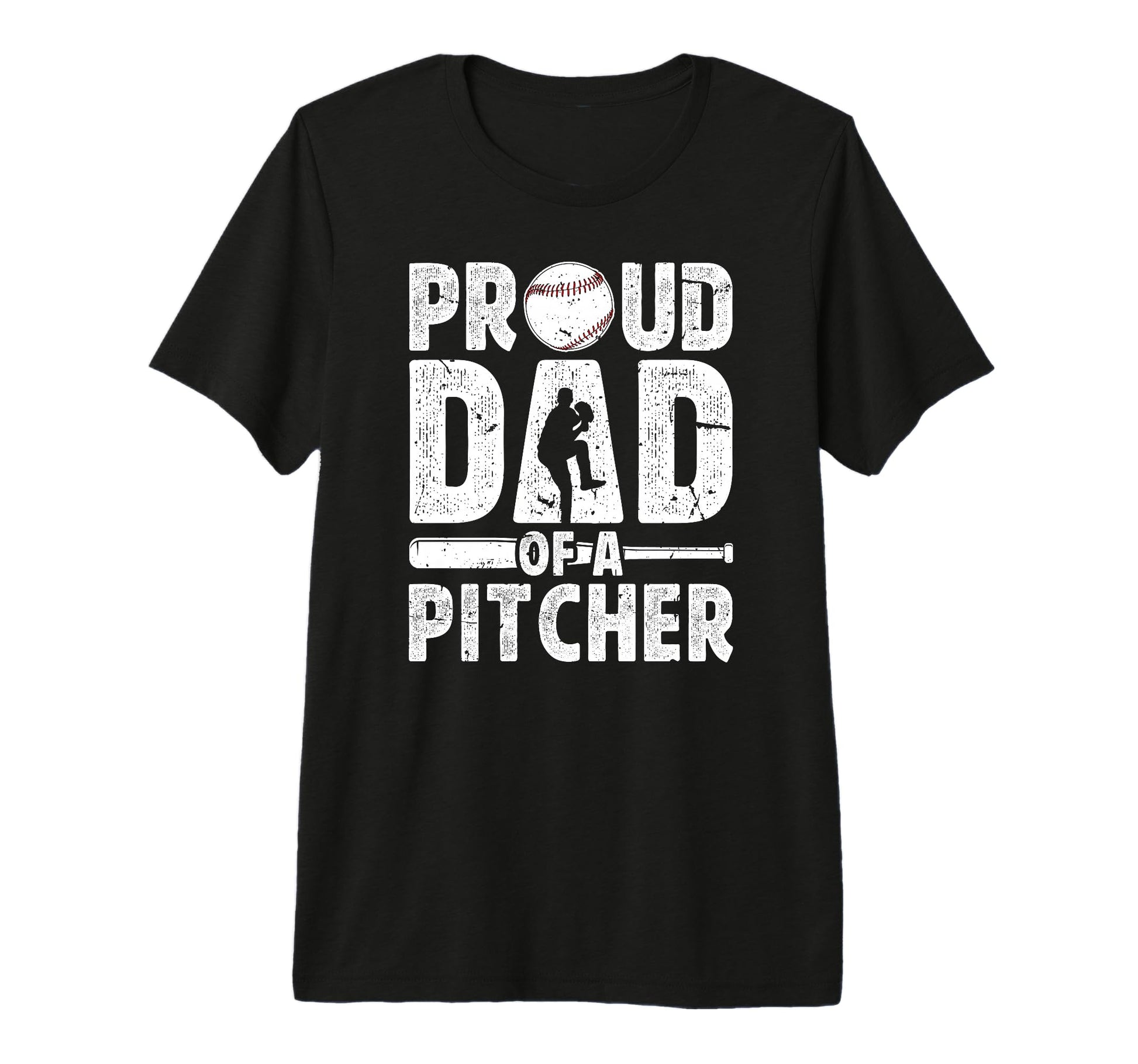 Mens Proud Dad Baseball Pitcher Dad T-Shirt - Minimalist Print Unisex - T-Shirt, Sweatshirt, Hoodie