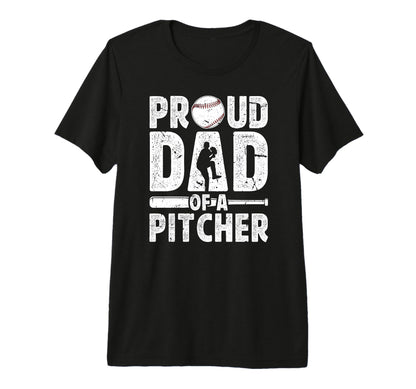 Mens Proud Dad Baseball Pitcher Dad T-Shirt - Minimalist Print Unisex - T-Shirt, Sweatshirt, Hoodie