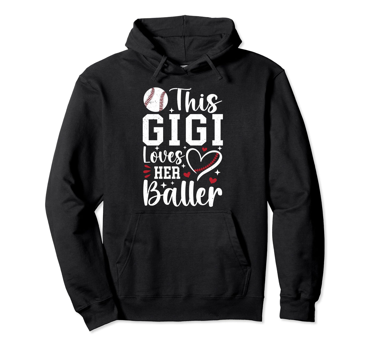 Gigi Loves Her Baller Baseball Gigi Hoodie - Unique Graphic Unisex - T-Shirt, Sweatshirt, Hoodie
