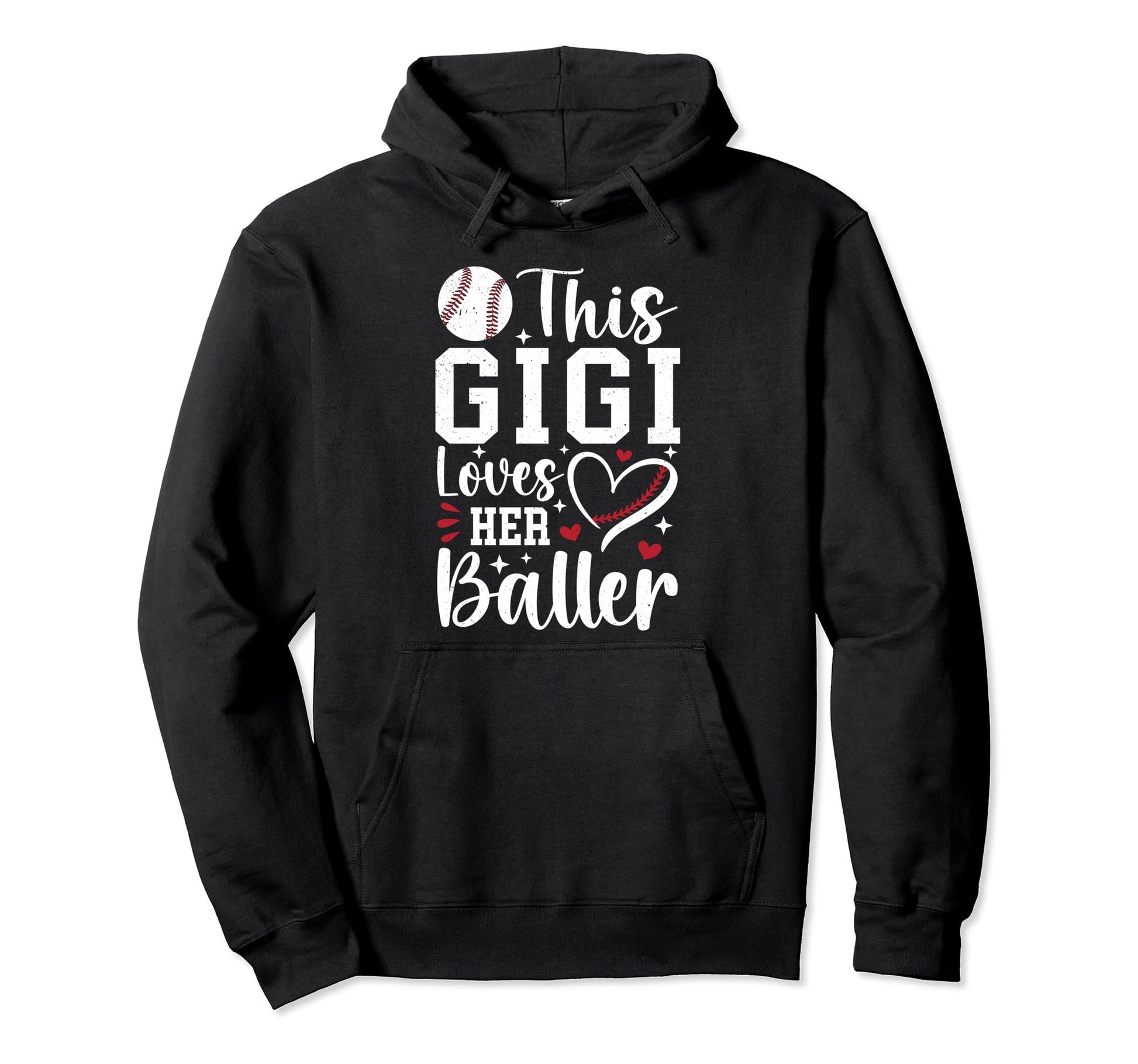 Gigi Loves Her Baller Baseball Gigi Hoodie - Unique Graphic Unisex - T-Shirt, Sweatshirt, Hoodie
