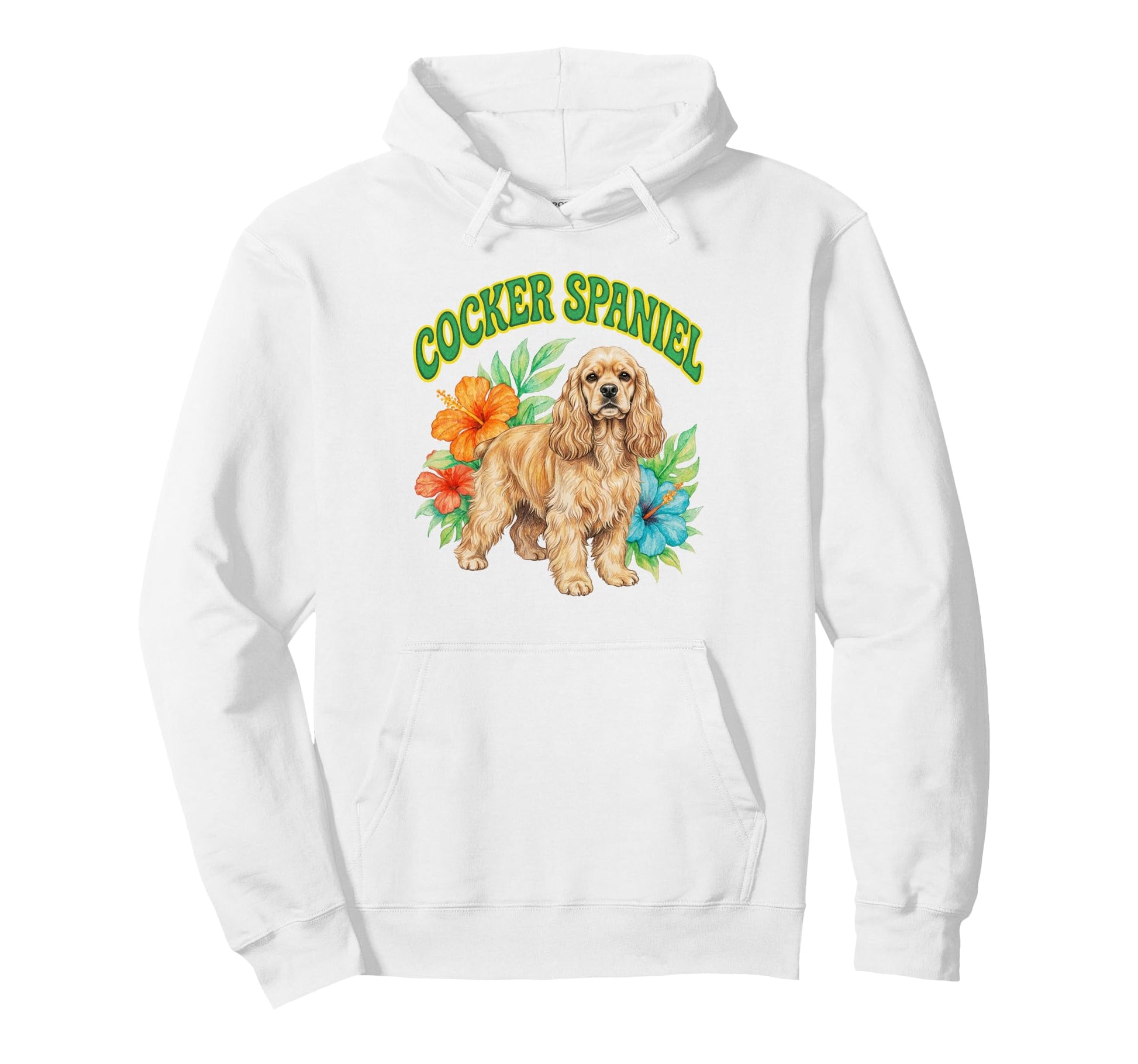 Cocker Spaniel Groovy Floral Watercolor Hoodie - Novelty Apparel Unisex - T-Shirt, Sweatshirt, Hoodie