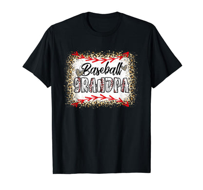 Funny Baseball Grandpa Leopard Baseball T-Shirt - Unique Graphic Men Women - T-Shirt, Sweatshirt, Hoodie