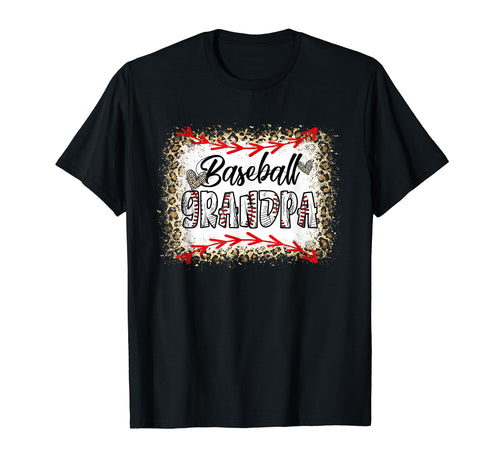 Funny Baseball Grandpa Leopard Baseball T-Shirt - Unique Graphic Men Women - T-Shirt, Sweatshirt, Hoodie
