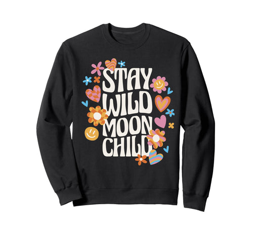 Stay Moon Wild Child Boho Natural Sweatshirt - Custom Art Print for Adults - T-Shirt, Sweatshirt, Hoodie