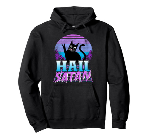 Hail Satan Retrowave Cat Pastel Goth Death Hoodie - Trendy Graphic Unisex - T-Shirt, Sweatshirt, Hoodie