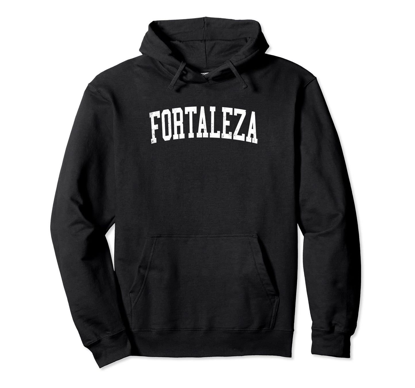 Fortaleza Brazil Distressed White Hoodie - Fun Novelty Design for Adults - T-Shirt, Sweatshirt, Hoodie