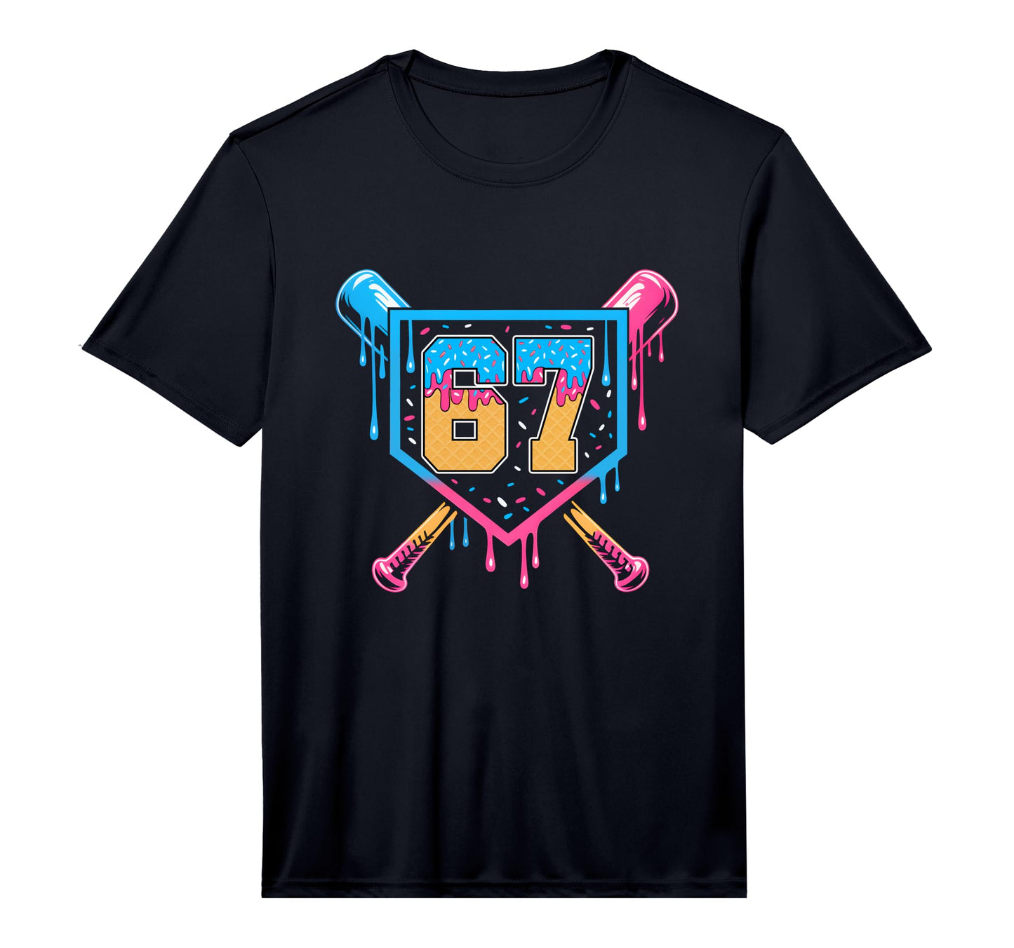 Baseball Drip Number 67 Player Or T-Shirt - Streetwear Style for Adults - T-Shirt, Sweatshirt, Hoodie