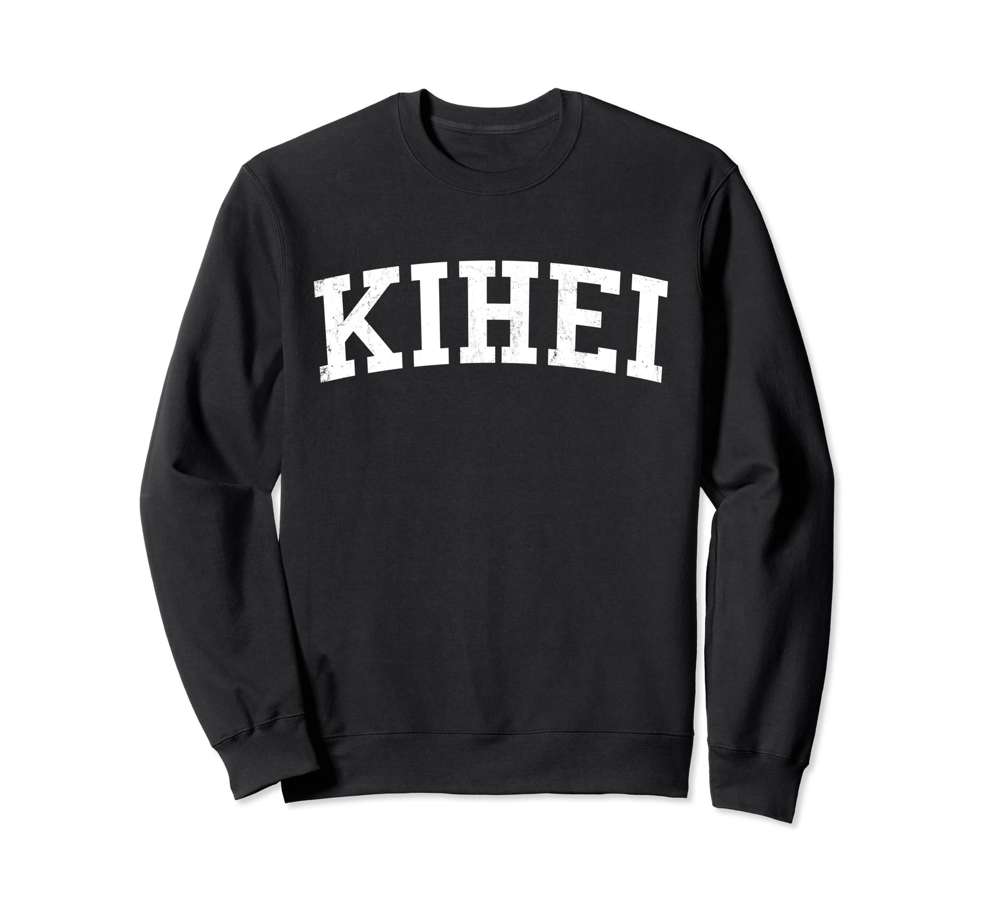 Kihei Hi Distressed White Varsity Sweatshirt - Casual Everyday Wear Unisex - T-Shirt, Sweatshirt, Hoodie