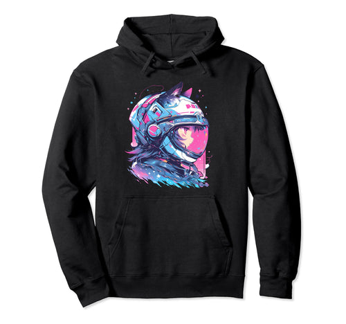 80S 90S Aesthetic Vaporwave Space Cat Hoodie - Custom Art Print Unisex - T-Shirt, Sweatshirt, Hoodie