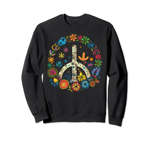 Peace Sign 60S 70S Hippie Boho Sweatshirt - Streetwear Style Unisex - T-Shirt, Sweatshirt, Hoodie