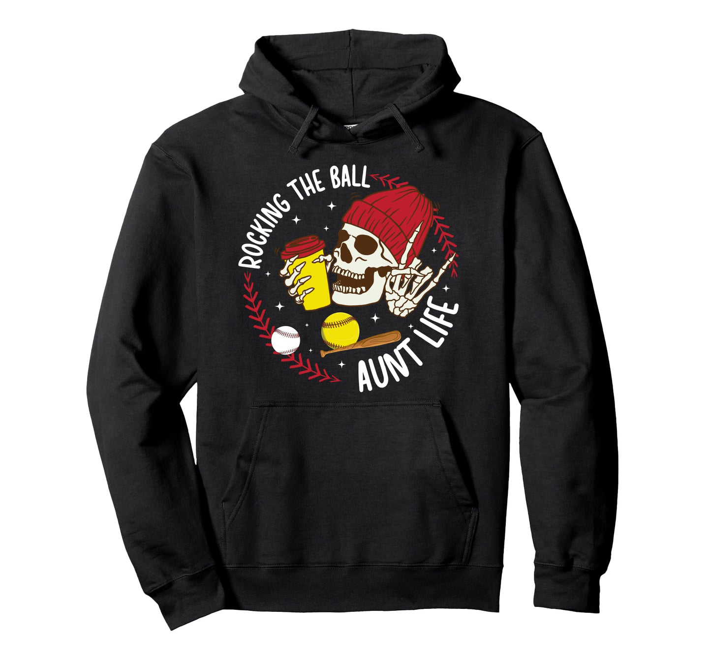 Rocking Ball Aunt Life Softball Baseball Hoodie - Aesthetic Graphic Unisex - T-Shirt, Sweatshirt, Hoodie
