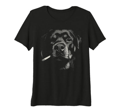 Womens Rottweiler Dog Smoking Cigarette T-Shirt - Trendy Graphic Men Women - T-Shirt, Sweatshirt, Hoodie