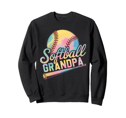 Softball Grandpa Tie Dye Grandma Sweatshirt - Minimalist Print Unisex - T-Shirt, Sweatshirt, Hoodie