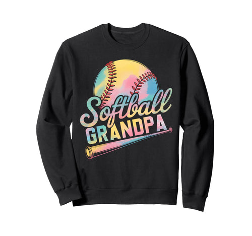 Softball Grandpa Tie Dye Grandma Sweatshirt - Minimalist Print Unisex - T-Shirt, Sweatshirt, Hoodie