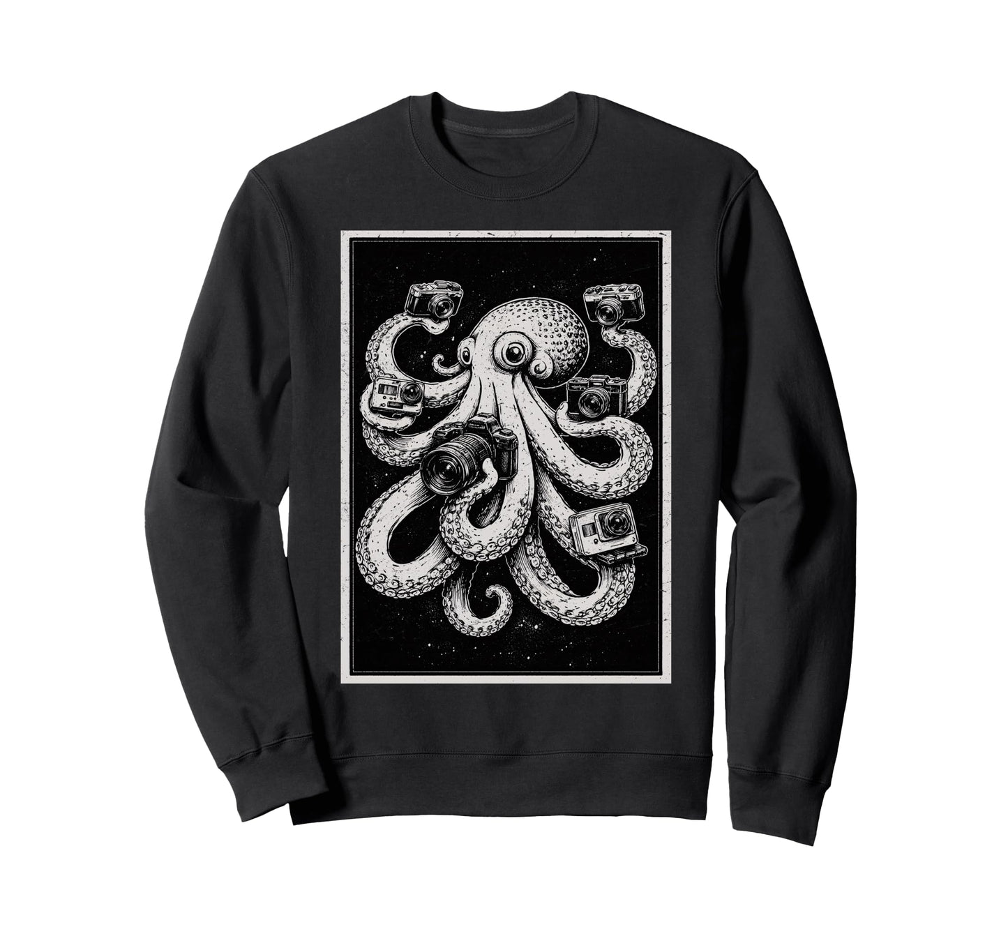 Camera Photographer Octopus Art Sweatshirt - Streetwear Style Men Women - T-Shirt, Sweatshirt, Hoodie