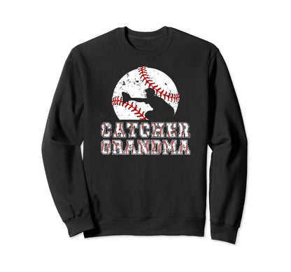 Baseball Catcher Grandma Sweatshirt - Aesthetic Graphic for Adults - T-Shirt, Sweatshirt, Hoodie