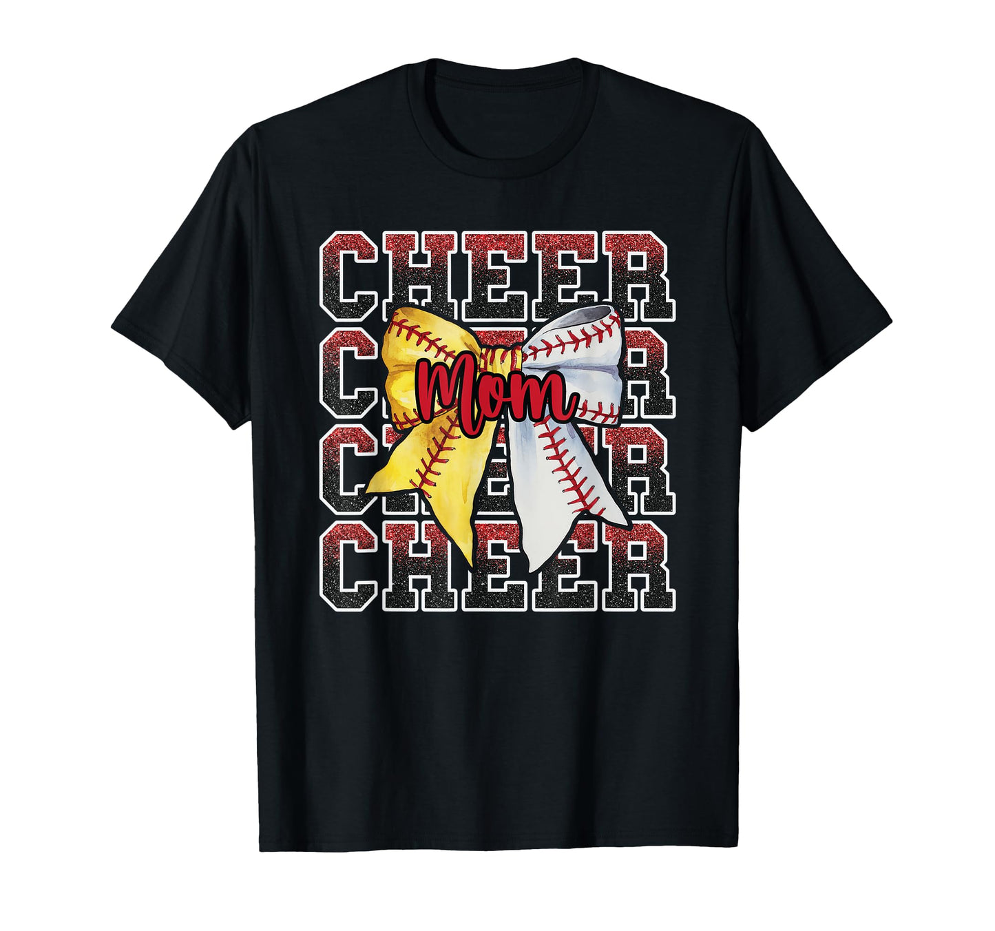 Proud Cheer Mom Coquette Bow Sport T-Shirt - Fun Novelty Design Men Women - T-Shirt, Sweatshirt, Hoodie