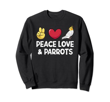 Peace Love Parrots I Lutino Sweatshirt - Aesthetic Graphic for Adults - T-Shirt, Sweatshirt, Hoodie