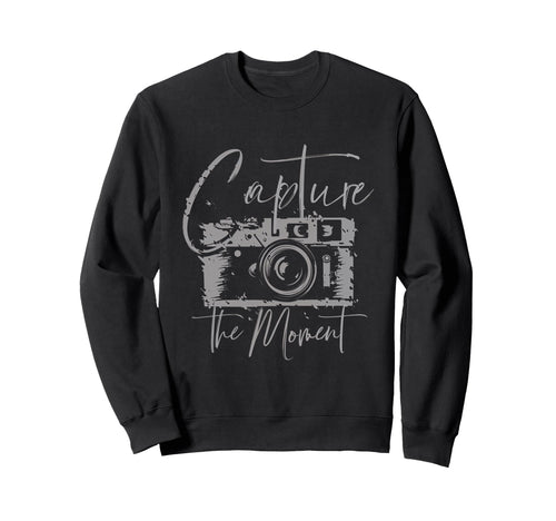Capture Moment Photography Camera Sweatshirt - Unique Graphic for Adults - T-Shirt, Sweatshirt, Hoodie