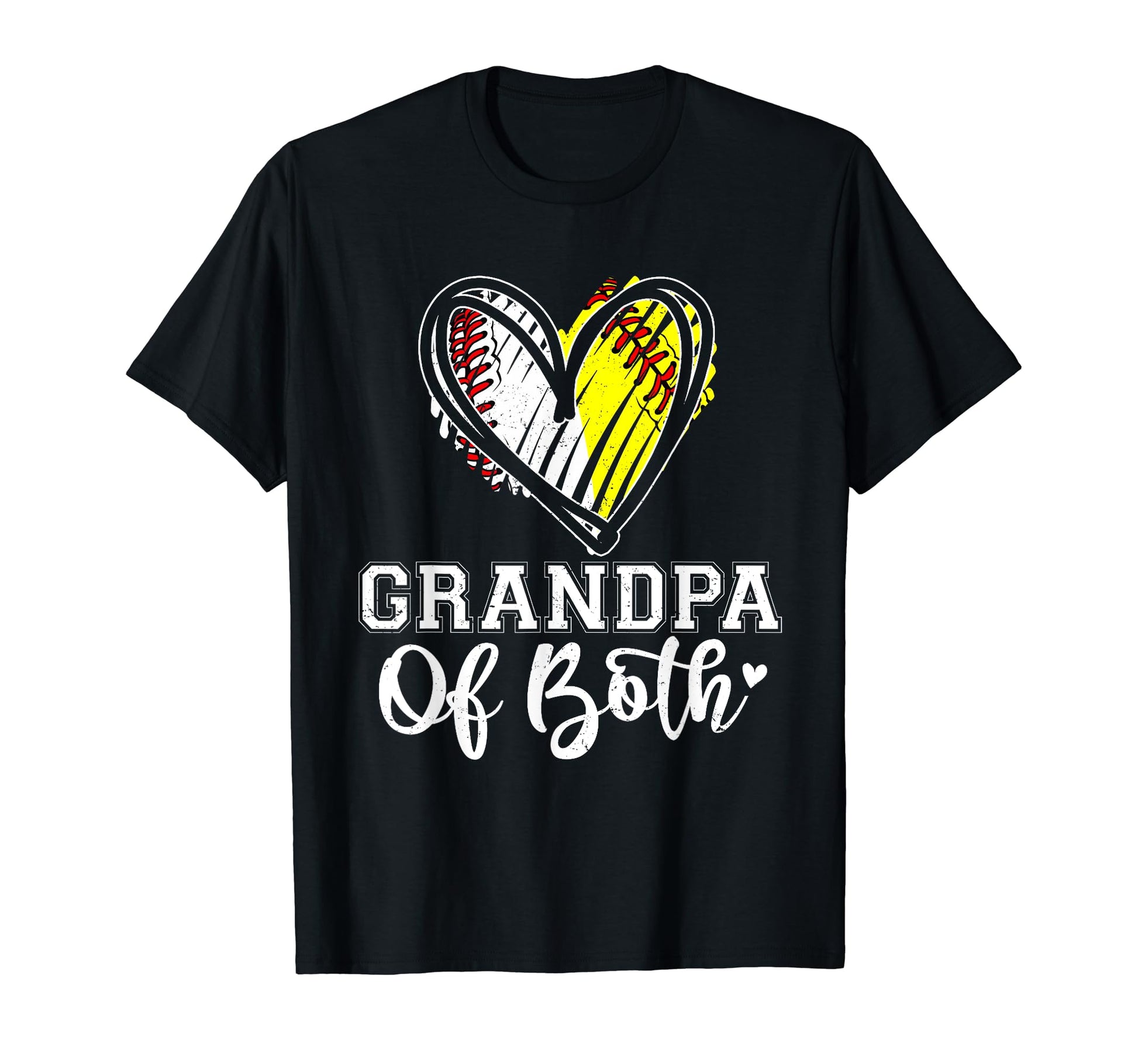 Grandpa Both Baseball Softball Grandpa T-Shirt - Unique Graphic Unisex - T-Shirt, Sweatshirt, Hoodie