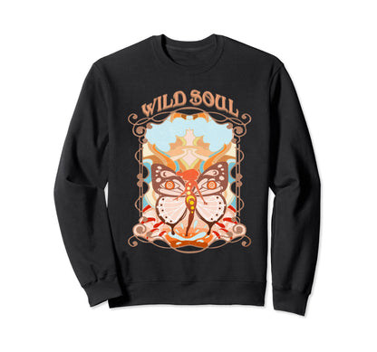 Bohemian Boho Wild Butterfly Mauve Sweatshirt - Graphic Print Men Women - T-Shirt, Sweatshirt, Hoodie