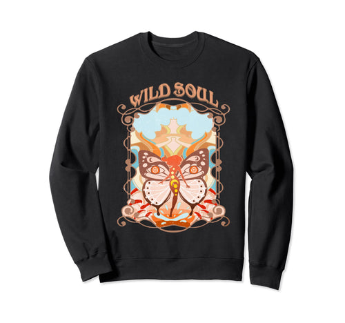 Bohemian Boho Wild Butterfly Mauve Sweatshirt - Graphic Print Men Women - T-Shirt, Sweatshirt, Hoodie