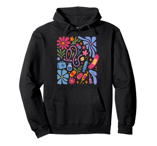 Boho Floral Nurse Doctor Stethoscope Rn Hoodie - Novelty Apparel Men Women - T-Shirt, Sweatshirt, Hoodie