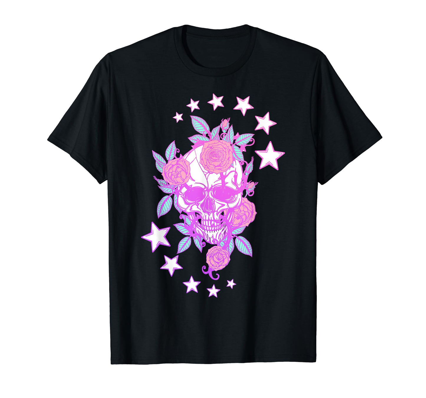 Pastel Gothic Skull Roses Aesthetic T-Shirt - Novelty Apparel Unisex - T-Shirt, Sweatshirt, Hoodie