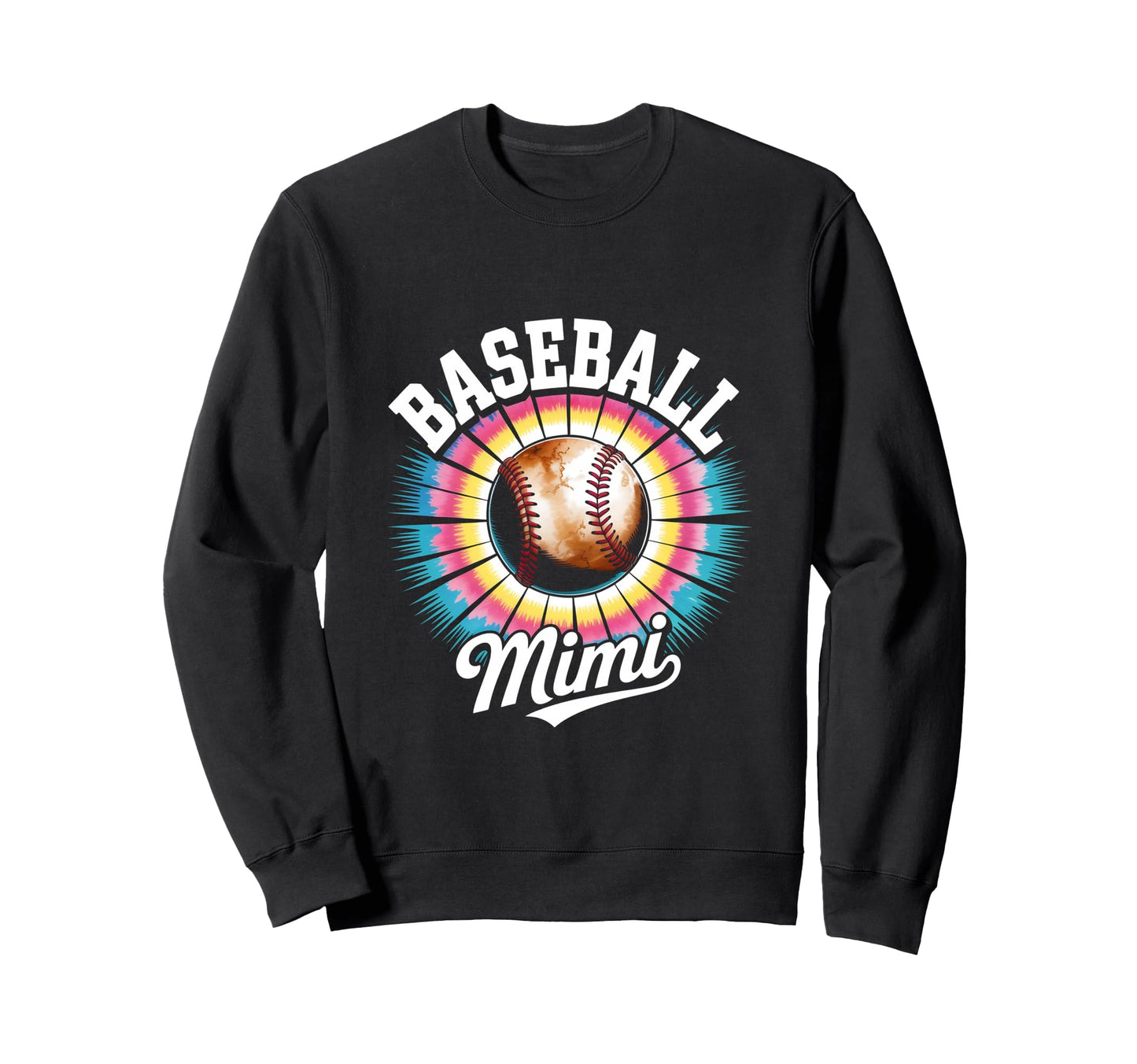 Baseball Mimi Tie Dye Colorful Sweatshirt - Fun Novelty Design for Adults - T-Shirt, Sweatshirt, Hoodie