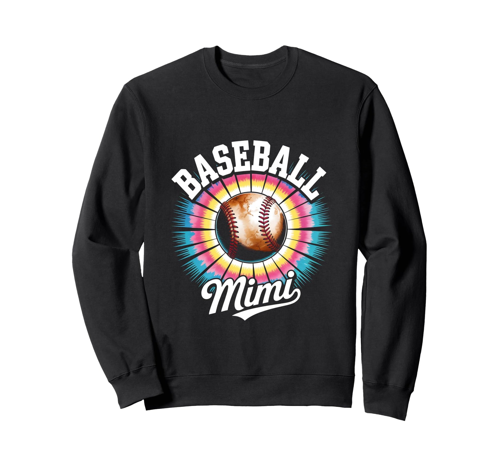 Baseball Mimi Tie Dye Colorful Sweatshirt - Fun Novelty Design for Adults - T-Shirt, Sweatshirt, Hoodie