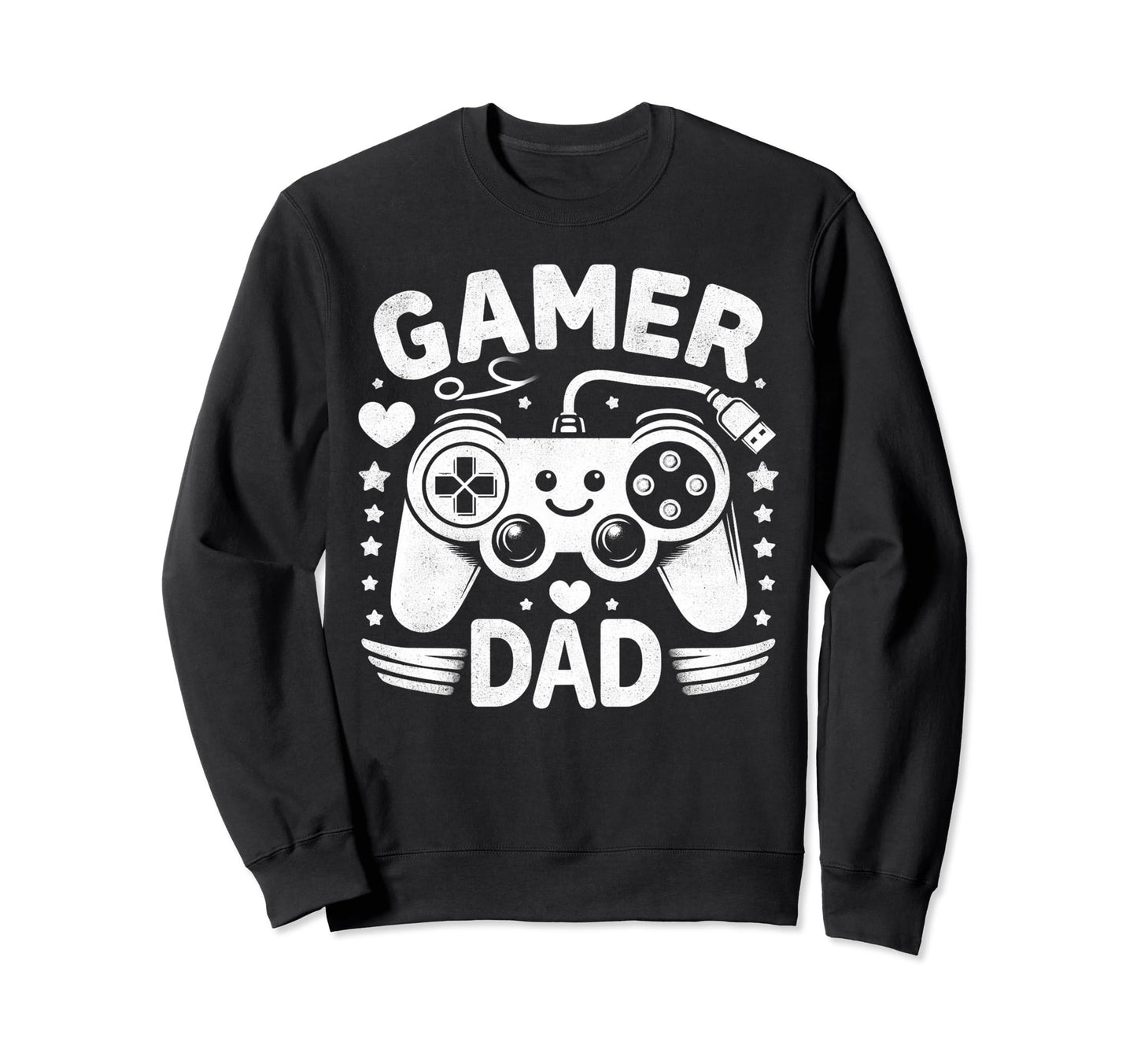 Gamer Dad Game Controller Gaming Sweatshirt - Minimalist Print Men Women - T-Shirt, Sweatshirt, Hoodie