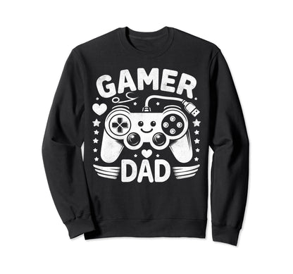 Gamer Dad Game Controller Gaming Sweatshirt - Minimalist Print Men Women - T-Shirt, Sweatshirt, Hoodie