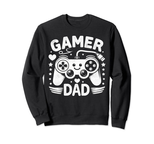 Gamer Dad Game Controller Gaming Sweatshirt - Minimalist Print Men Women - T-Shirt, Sweatshirt, Hoodie