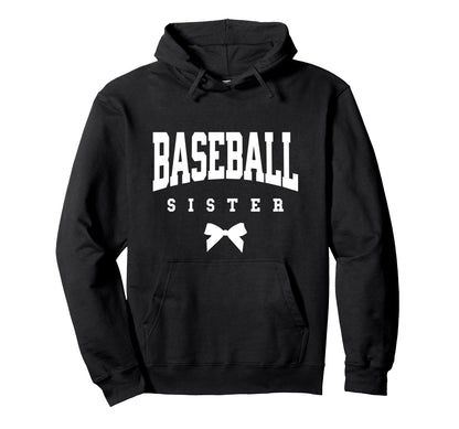 Baseball Bow Baseball Sister Hoodie - Casual Everyday Wear for Adults - T-Shirt, Sweatshirt, Hoodie