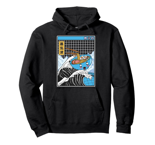 Happy Ramen Bowl Kanagawa Wave Hoodie - Streetwear Style for Adults - T-Shirt, Sweatshirt, Hoodie