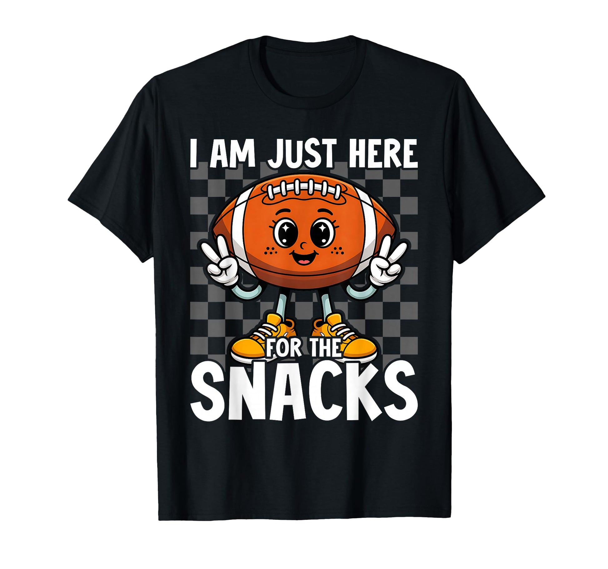 Im Just Here Snacks Football Mom T-Shirt - Minimalist Print for Adults - T-Shirt, Sweatshirt, Hoodie