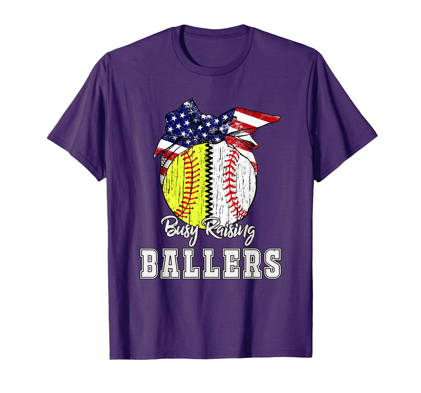 Busy Raising Ballers Softball Baseball T-Shirt - Graphic Print Men Women - T-Shirt, Sweatshirt, Hoodie