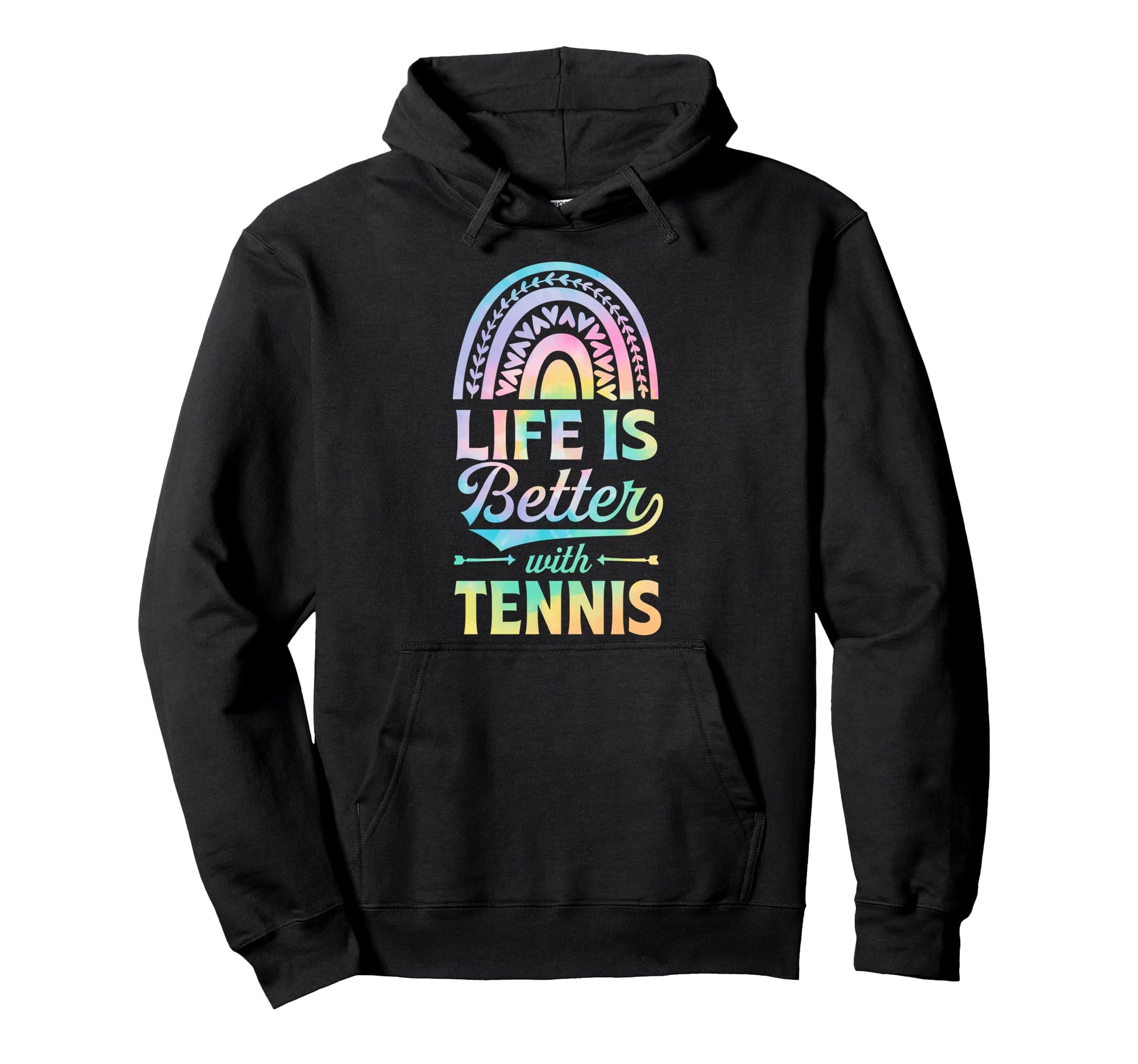 Life Is Better Tennis Bohemian Hoodie - Custom Art Print for Adults - T-Shirt, Sweatshirt, Hoodie