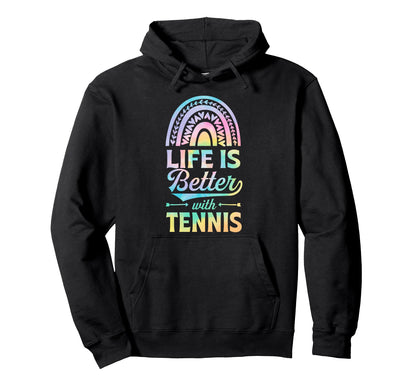 Life Is Better Tennis Bohemian Hoodie - Custom Art Print for Adults - T-Shirt, Sweatshirt, Hoodie