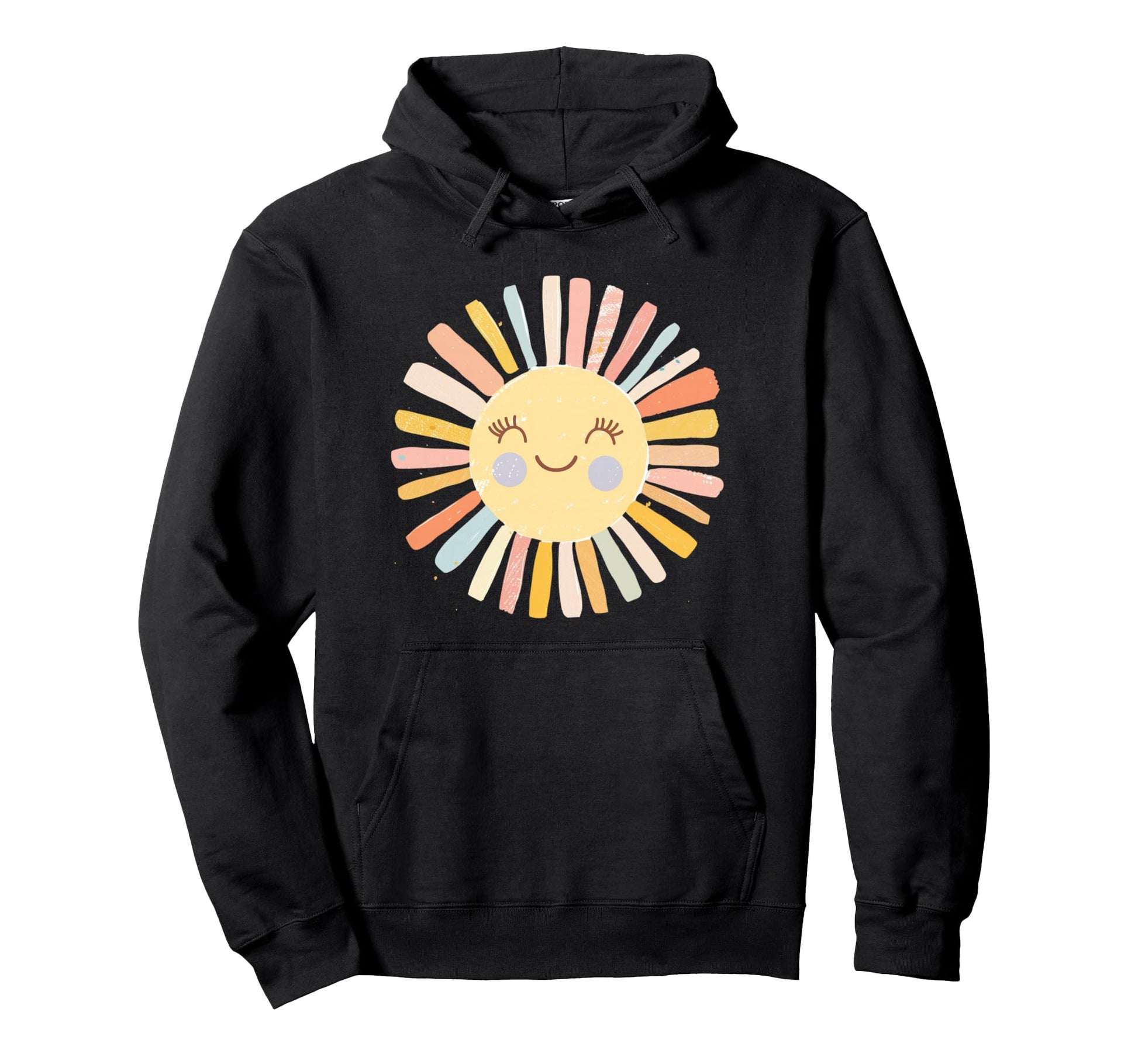 Sun 70S Rainbow Art Boho Boho Sun Hoodie - Graphic Print Men Women - T-Shirt, Sweatshirt, Hoodie