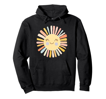 Sun 70S Rainbow Art Boho Boho Sun Hoodie - Graphic Print Men Women - T-Shirt, Sweatshirt, Hoodie