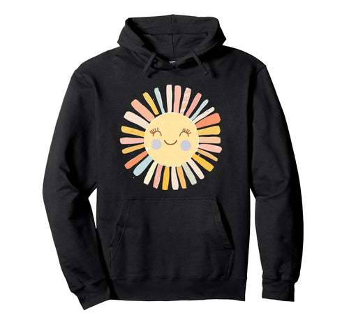 Sun 70S Rainbow Art Boho Boho Sun Hoodie - Fun Novelty Design Men Women - T-Shirt, Sweatshirt, Hoodie