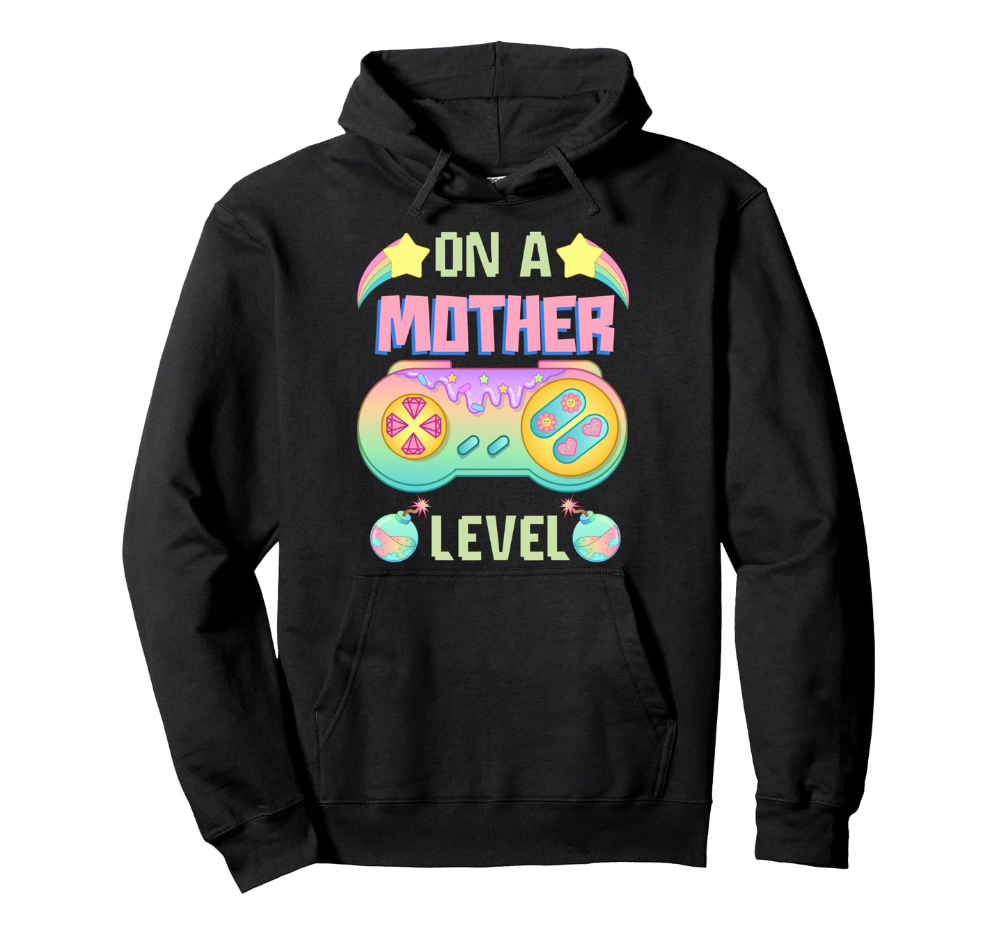 Gaming Funny Mothers Day Mother Level Hoodie - Streetwear Style for Adults - T-Shirt, Sweatshirt, Hoodie