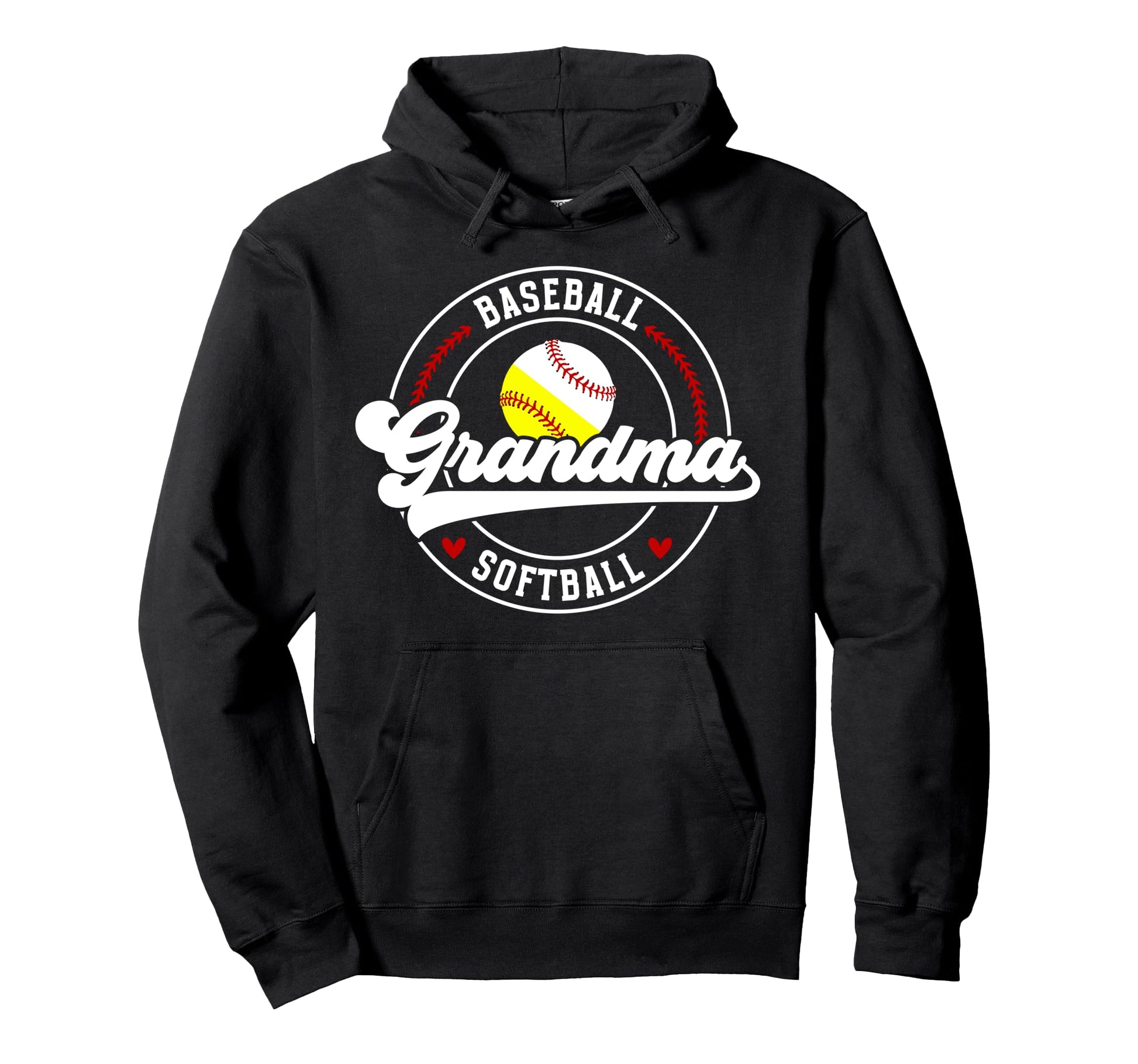 Baseball Softball Grandma Softball Hoodie - Unique Graphic Men Women - T-Shirt, Sweatshirt, Hoodie
