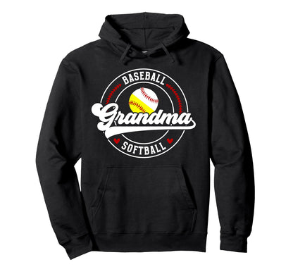 Baseball Softball Grandma Softball Hoodie - Unique Graphic Men Women - T-Shirt, Sweatshirt, Hoodie