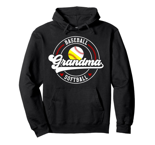 Baseball Softball Grandma Softball Hoodie - Unique Graphic Men Women - T-Shirt, Sweatshirt, Hoodie