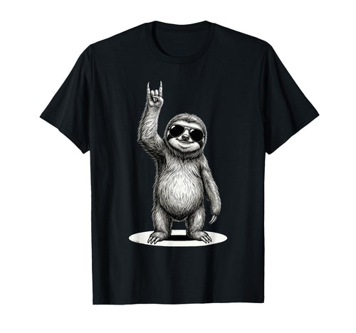 Sloth Rock Rock And Roll Funny Sloth T-Shirt - Graphic Print for Adults - T-Shirt, Sweatshirt, Hoodie